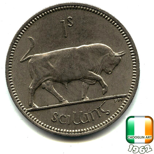 Irish 1962 one shilling 1s - 1962,