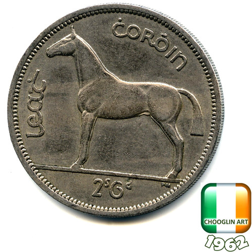Irish 1962 half crown - irish,