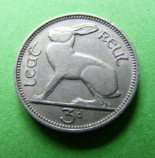 1963 Irish 3d Coin Old Vintage