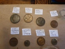 8 X Old Irish Coins 1822 To