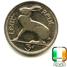 An IRISH 1948 THREEPENCE 3d