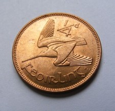 1953 Irish Farthing Coin Old