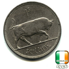 An IRISH 1966 ONE SHILLING 1s
