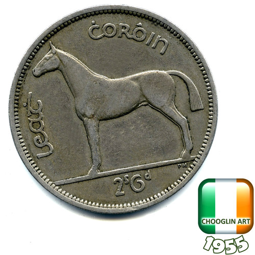 Irish 1955 half - 1955, 2s6d