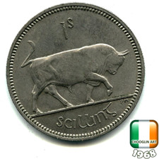 An IRISH 1968 ONE SHILLING 1s