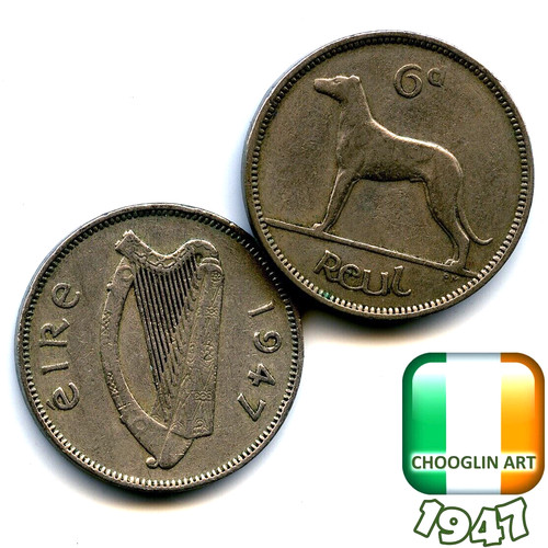 Irish 1947 sixpence - 1947,