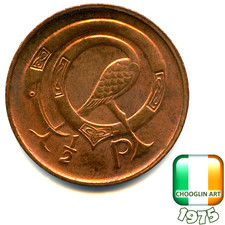 An IRISH 1975 HALFPENNY ½p