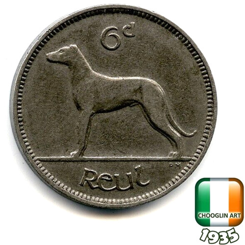 Irish 1935 sixpence - irish,