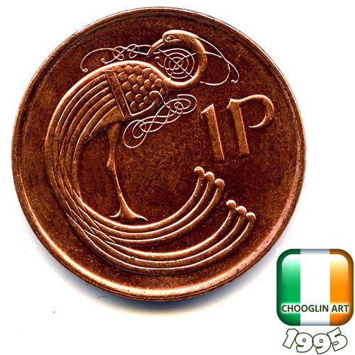 Irish 1995 penny coin - 1995,