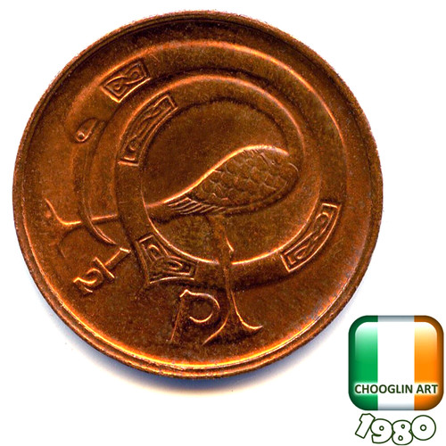 Irish 1980 halfpenny p - halfpenny, ½p
