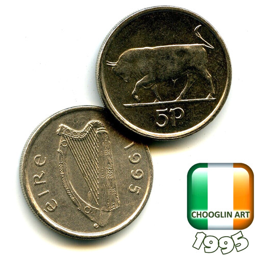 Irish 1995 five pence 5p - 1995,