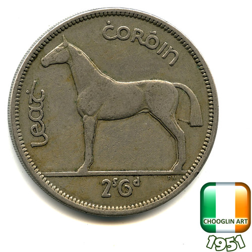 Irish 1951 half - 1951, 2s6d
