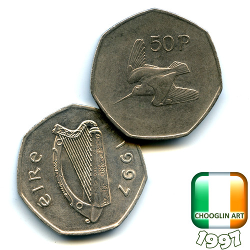 Irish 1997 fifty pence - fifty,