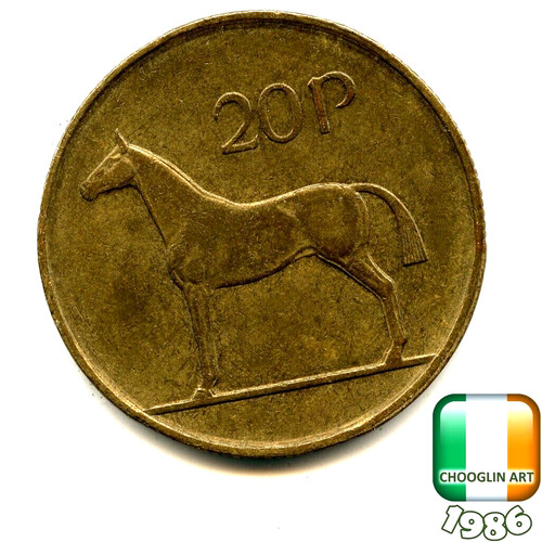 Irish 1986 twenty pence 20p - irish,