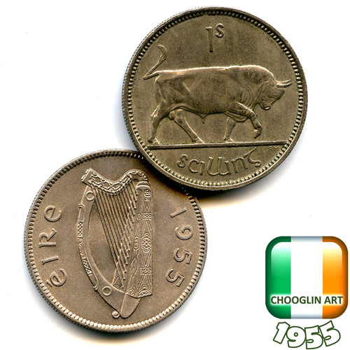 Irish 1955 one shilling - irish, 1s