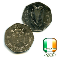 An IRISH 1988 FIFTY PENCE 50p