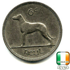 An IRISH 1964 SIXPENCE 6d