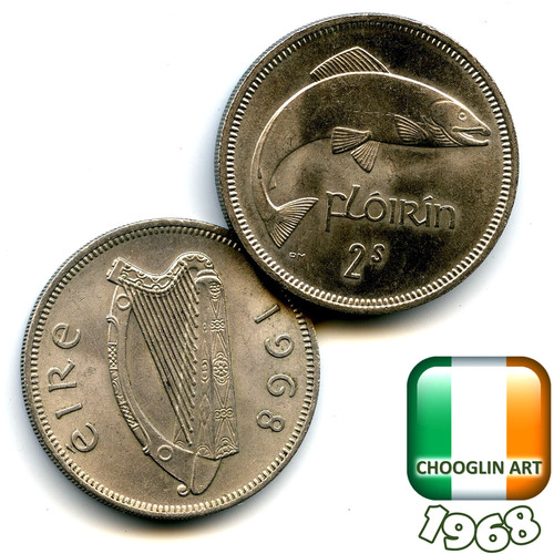 Irish 1968 two shilling - 1968,