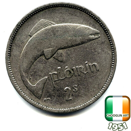 Irish 1951 two shilling - irish,